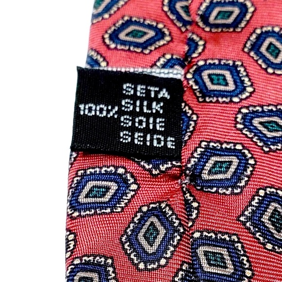 Maison Blanche Italian Diamond Pattern Silk Tie - Picture 8 of 8